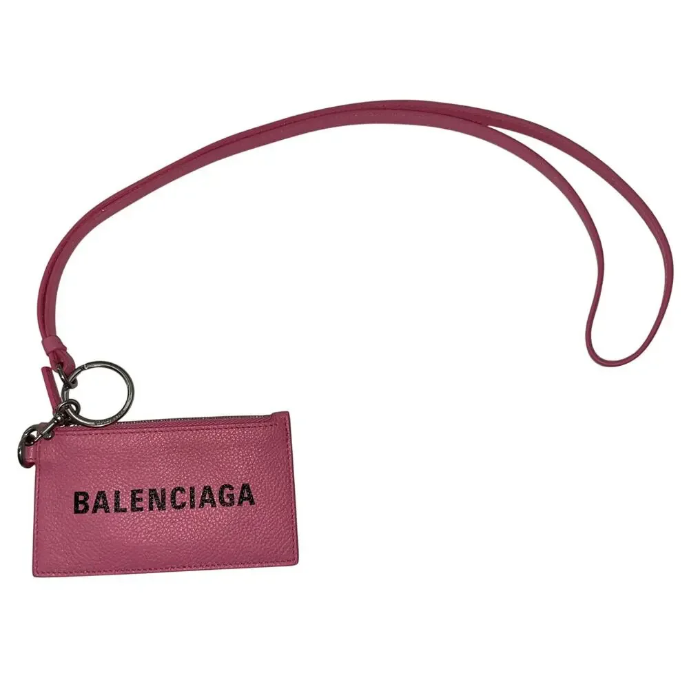 Balenciaga Cash Card Case On Keychain ~ Pink